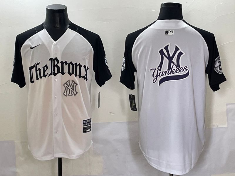 Men 2025 New York Yankees Blank White black Five generations Joint Name Nike MLB Jersey style 70->women mlb jersey->Women Jersey
